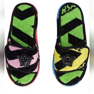 Versace La Greca jacquard cotton slippers